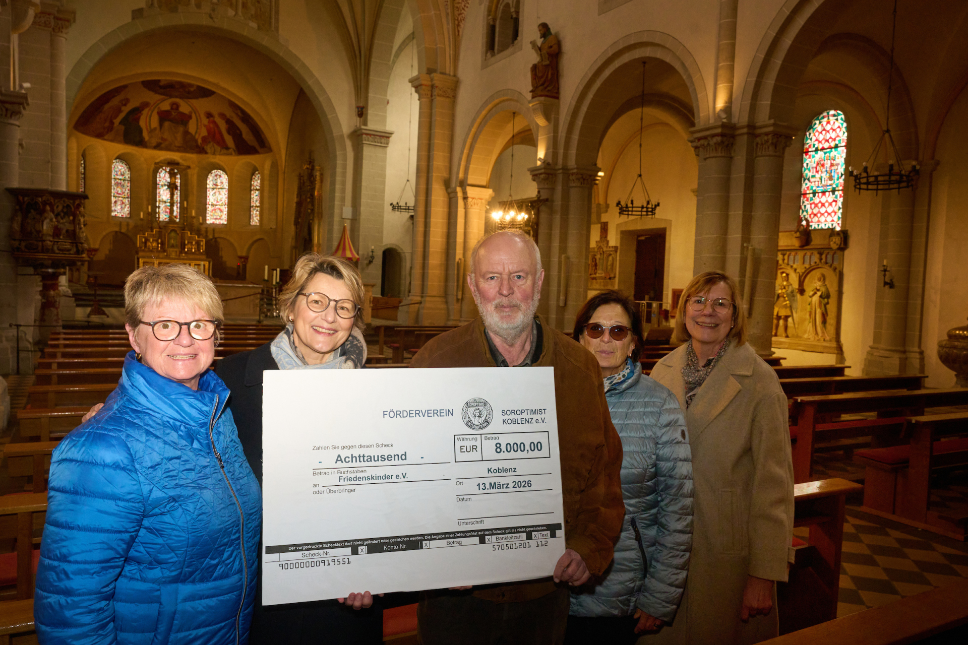 Lichterkonzert der Soroptimist International, Scheckübergabe